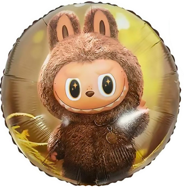 Шар (18''/46 см) Круг, Плюшевые эльфы, 1 шт.