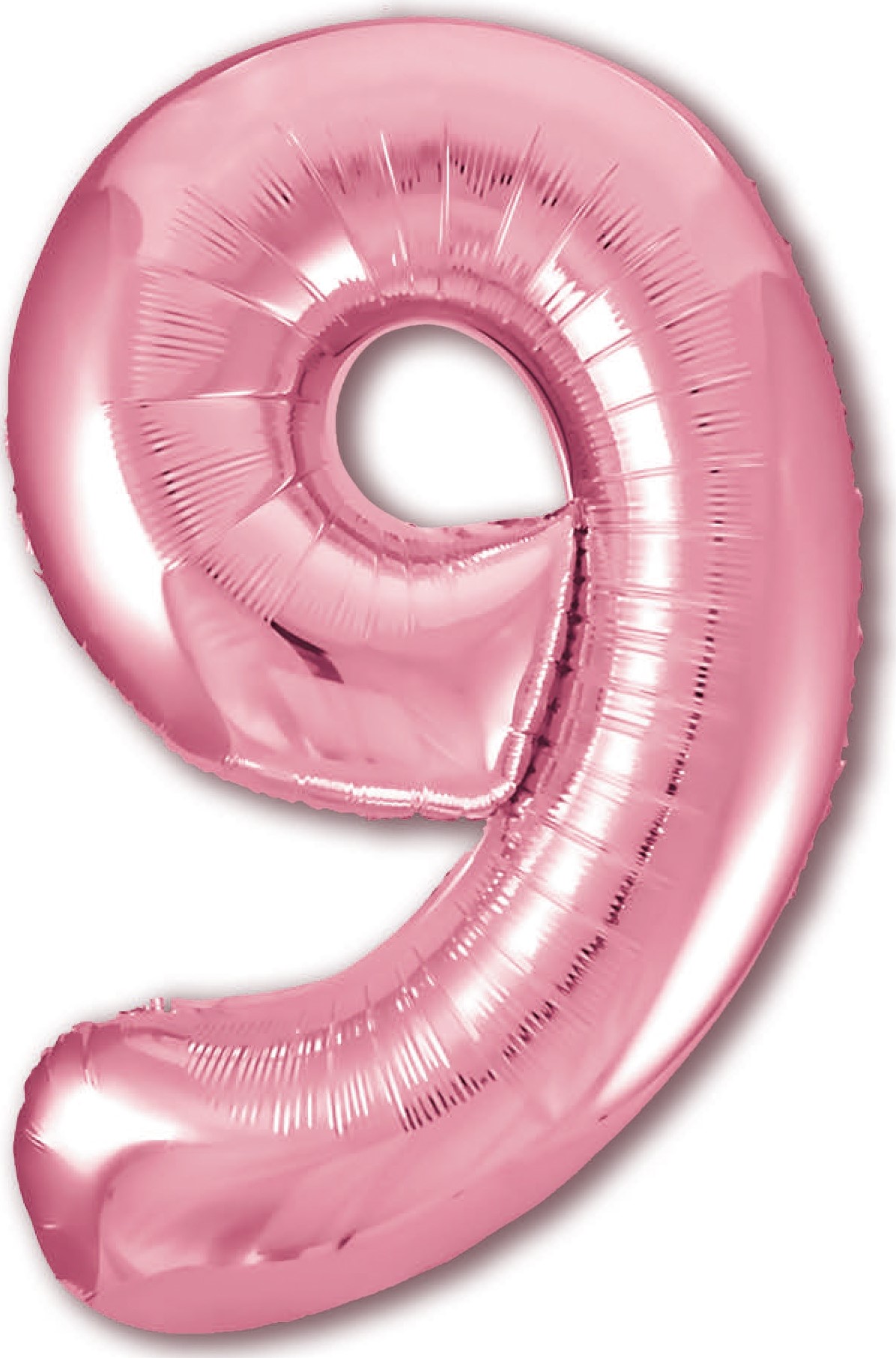 Фольгированная цифра 9, Розовый (102 см)
