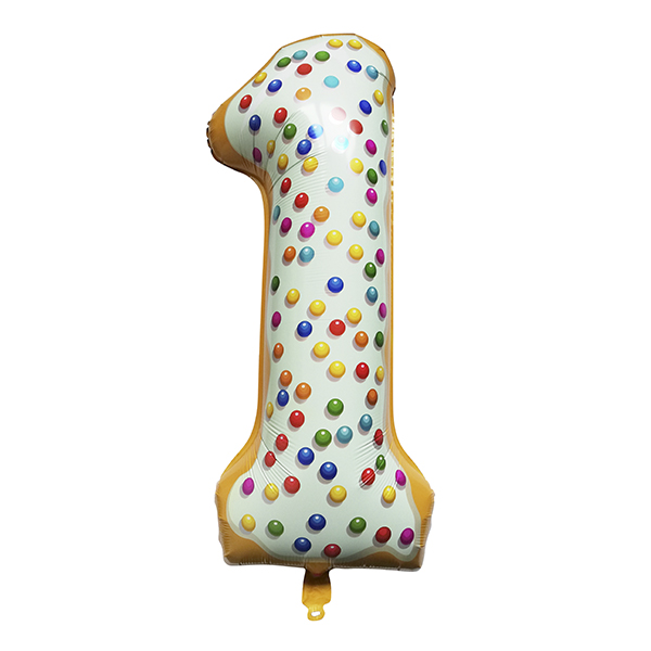 Фольгированная цифра 1 Пончик (102 см)