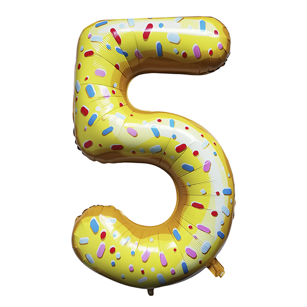 Фольгированная цифра 5 Пончик (102 см)