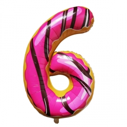 Фольгированная цифра 6 Пончик (102 см)