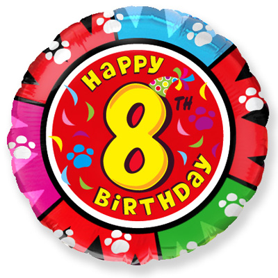 Фольгированная цифра 8 на круге (46 см)