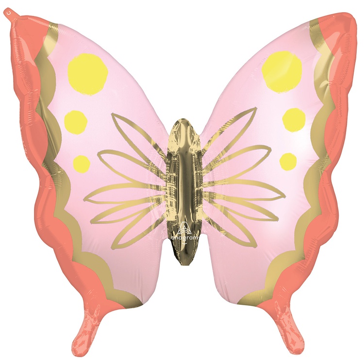 Фольгированная фигура , Бабочка нежно-розовая  (71 см)