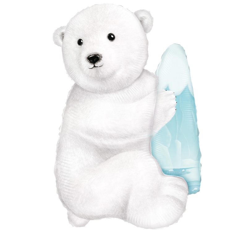 Фольгированный,   Медведь полярный белый ( 89 см)