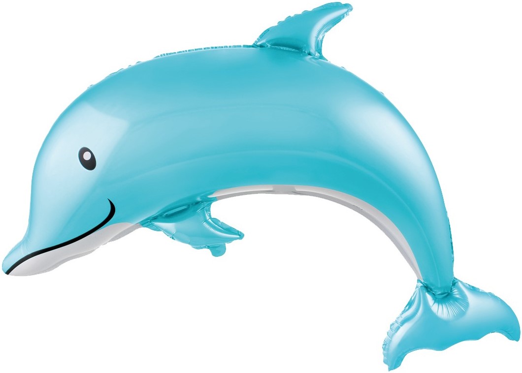 Фольгированная фигура Дельфин, голубой (117 см)
