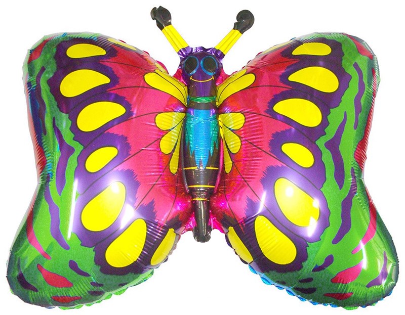 Фольгированная фигура "Бабочка", Зеленая (89 см)