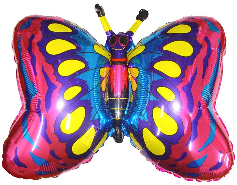 Фольгированная фигура "Бабочка Махаон", Розовая (97 см)