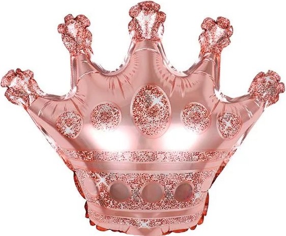 Фольгированная фигура "Корона", Розовая (58 см)