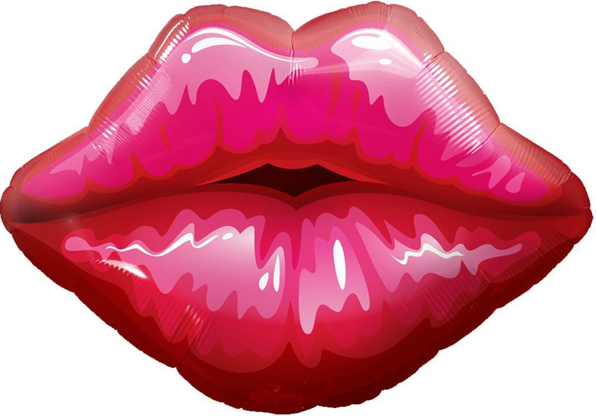 Фольгированная фигура "Губы поцелуй", Красные (76 см)
