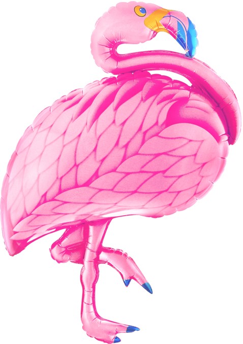 Фольгированная фигура "Фламинго", Розовый (97 см)