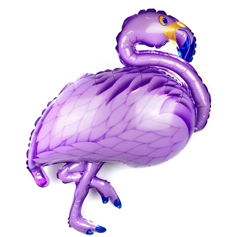 Фольгированная фигура "Фламинго", Фиолетовый (97 см)