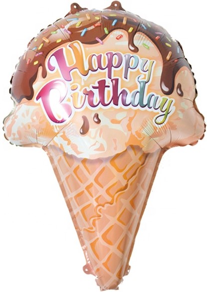 Фольгированная фигура "Мороженое, Happy Bithday" (71 см)