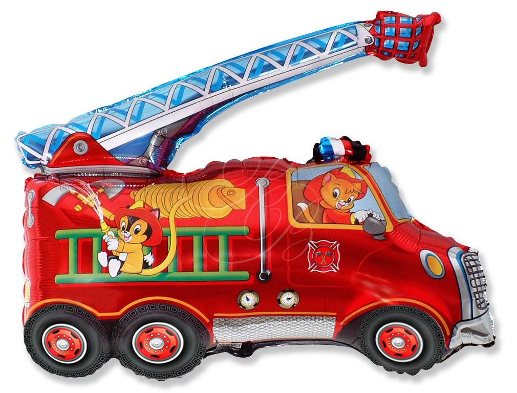 Фольгированная фигура "Пожарная машина", Красный (79 см)