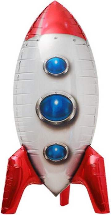 Фольгированный 3D шар, Ракета, красная (81 см)
