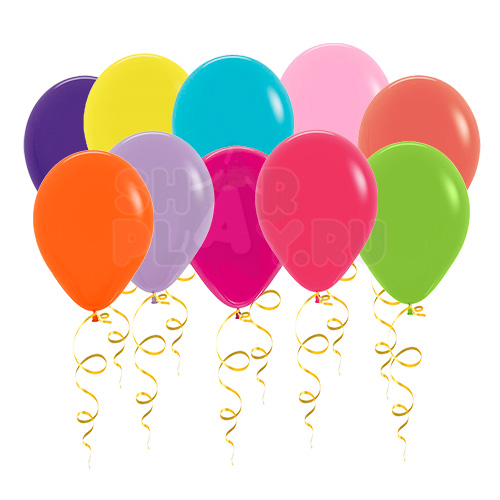 Шары под потолок "С Днем Рождения" Ассорти Тропики (30 см)