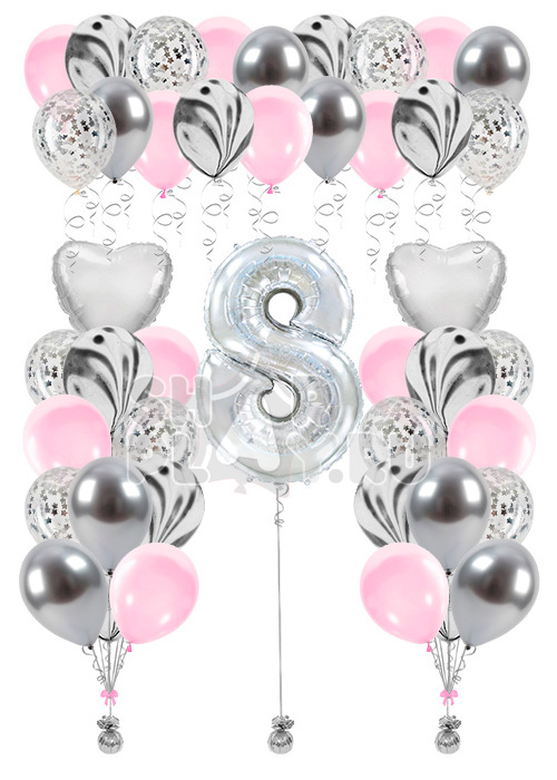 Готовое оформление, Серый агат/Розовый металлик