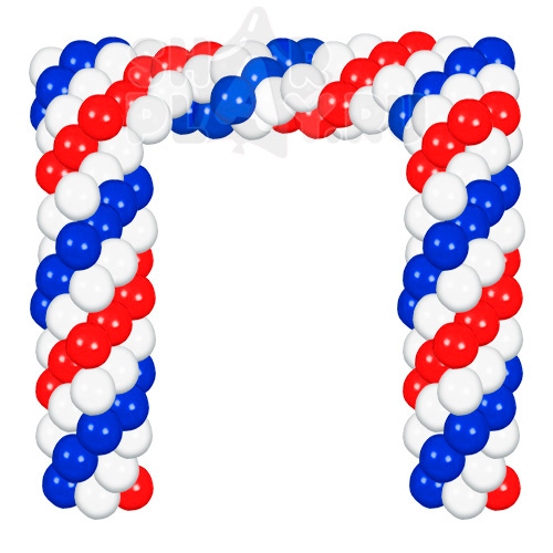 Арка из шаров буквой "П", Триколор