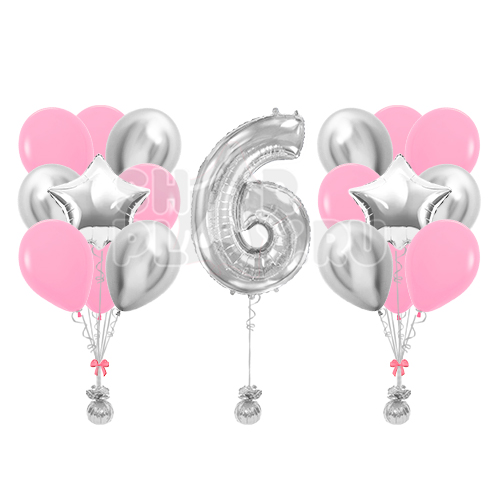 Готовое оформление "Нежный хром", Розовый/Серебро хром