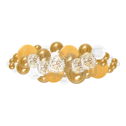 Разнокалиберная гирлянда "Золотые пузыри" (1 метр)