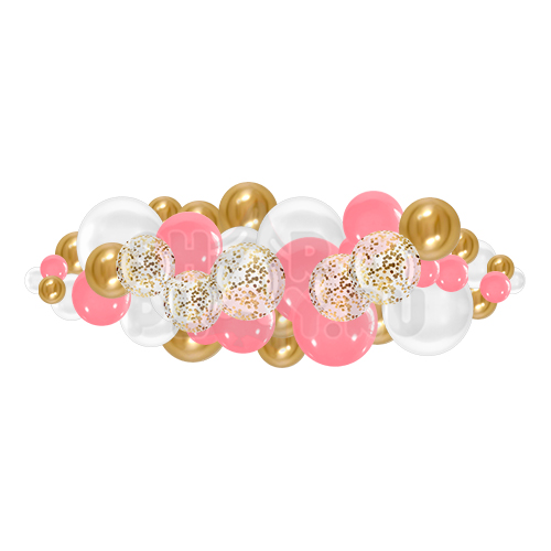 Разнокалиберная гирлянда "Розовое настроение" (1 метр)