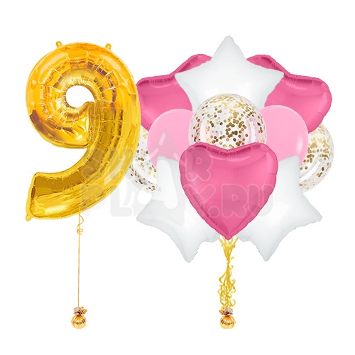 Готовое оформление "Нежное облако с цифрой"