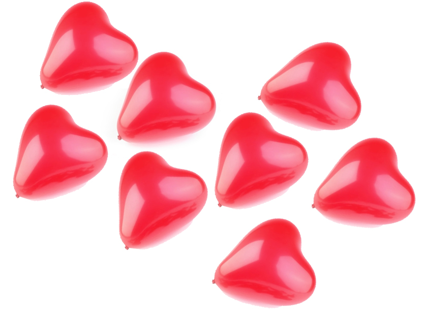 Готовое оформление, 20 сердец до 28 см. на пол