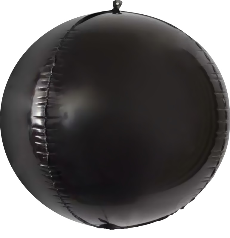 Фольгированная сфера 3D, Чёрный (61 см)