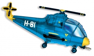 Фольгированная фигура "Вертолёт", Синий (97 см)