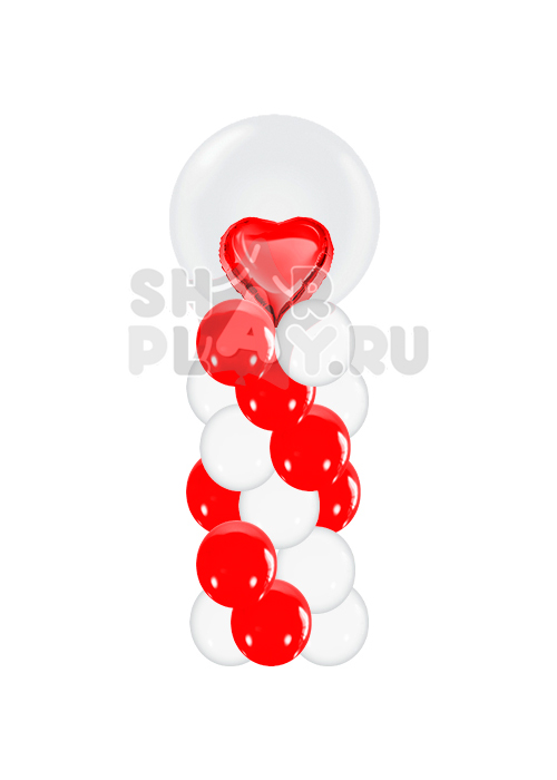 Стойка "Сердце в шаре" Красный (150 см)