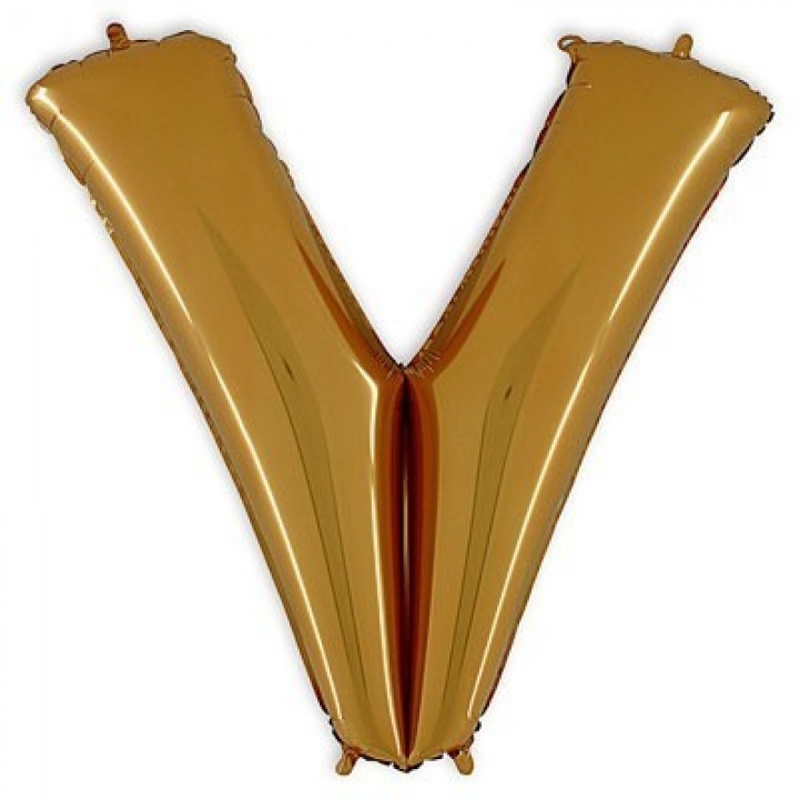 Фольгированная Буква V золото (102 см)