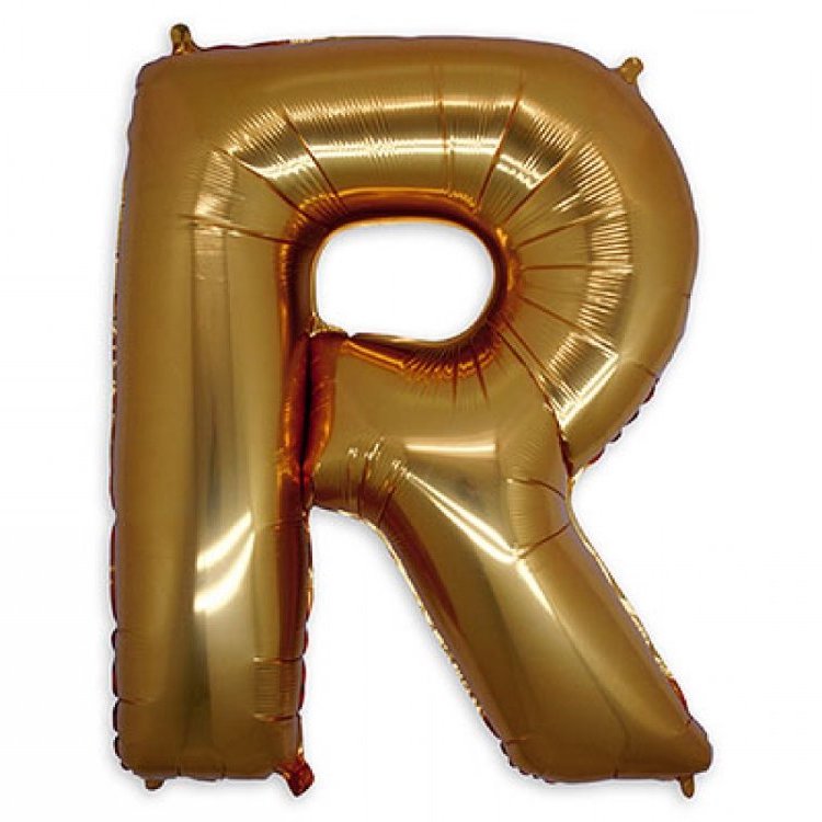 Фольгированная Буква R золото (102 см)
