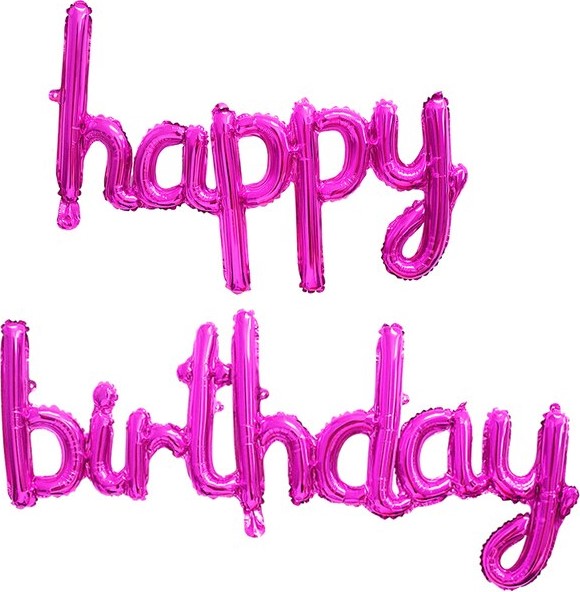 Набор шаров (17''/43 см) Мини-Надпись "Happy Birthday", Фуше, 1 шт.