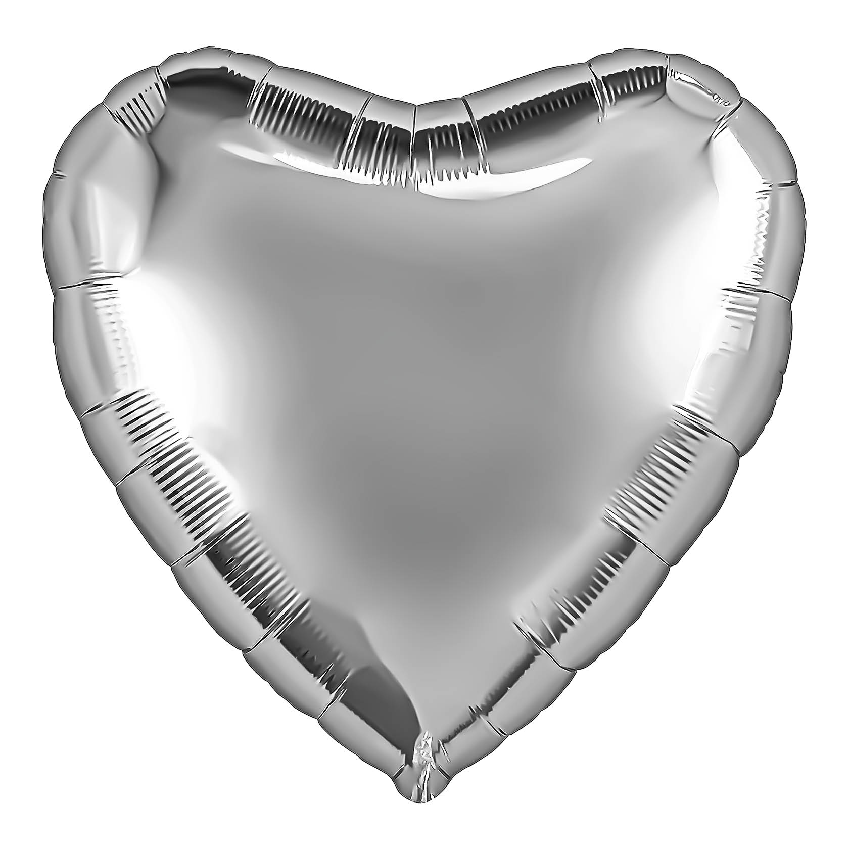 Шар (19''/48 см) Сердце, Серебро, 1 шт.