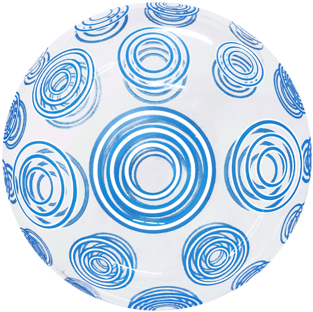 Шар (20''/51 см) Сфера, Deco Bubble, Голубые круги, Прозрачный, Кристалл, 1 шт. в уп.
