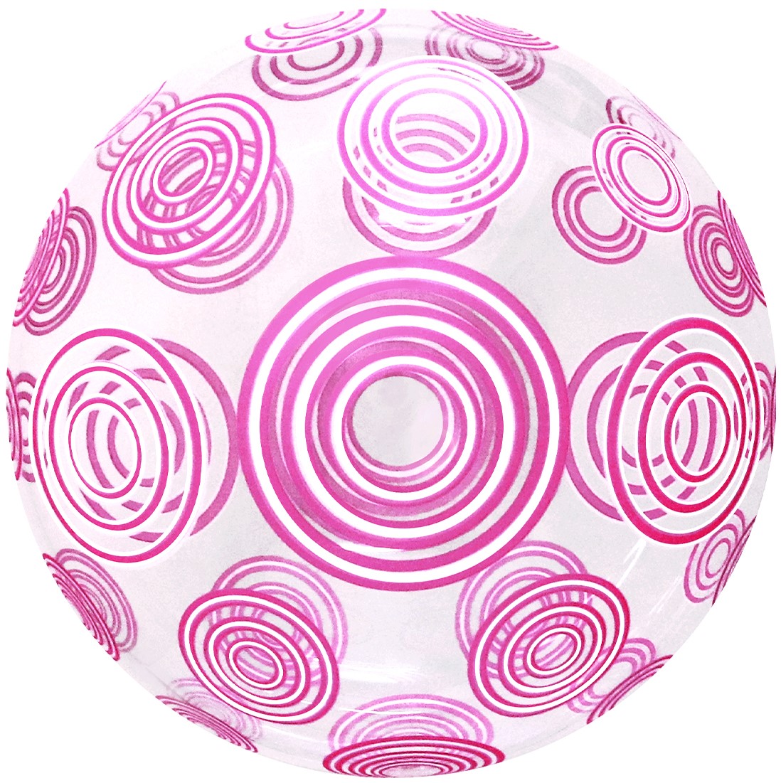 Шар (20''/51 см) Сфера, Deco Bubble, Розовые круги, Прозрачный, Кристалл, 1 шт. в уп.