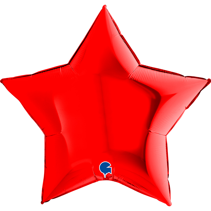 Шар (18''/46 см) Звезда, Красный, 1 шт.