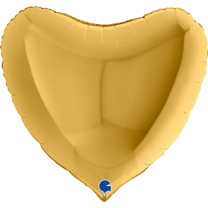 Шар (18''/46 см) Сердце, Яркое золото, 1 шт.