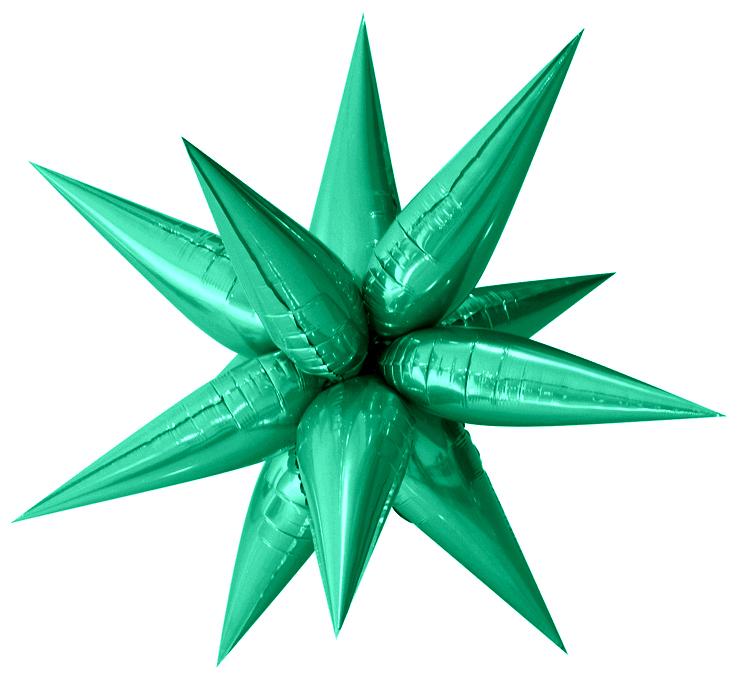 Шар 3D (26''/66 см) Звезда, Составная, Зеленый, 1 шт. в уп.