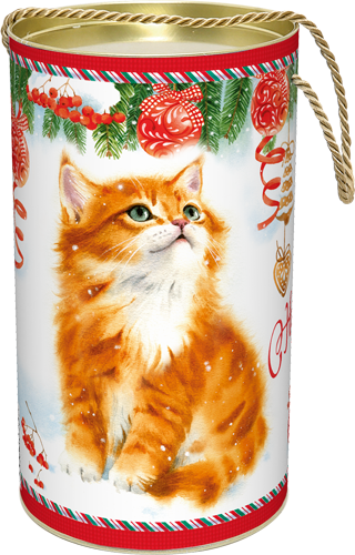 Туба из картона Акварельные котики (с анимацией), с блестками, 22*12*12 см, 1 шт. 