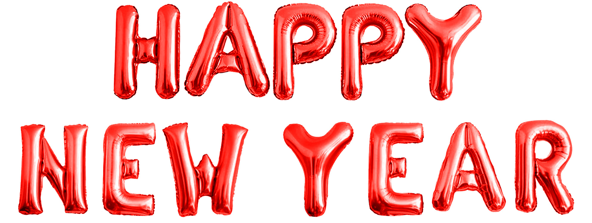 Набор шаров-букв (16''/41 см) Мини-Надпись "Happy New Year", Красный, 1 шт.