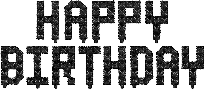 Набор шаров-букв (16''/41 см) Мини-Надпись "Happy Birthday", Пиксели, Черный, 1 шт.