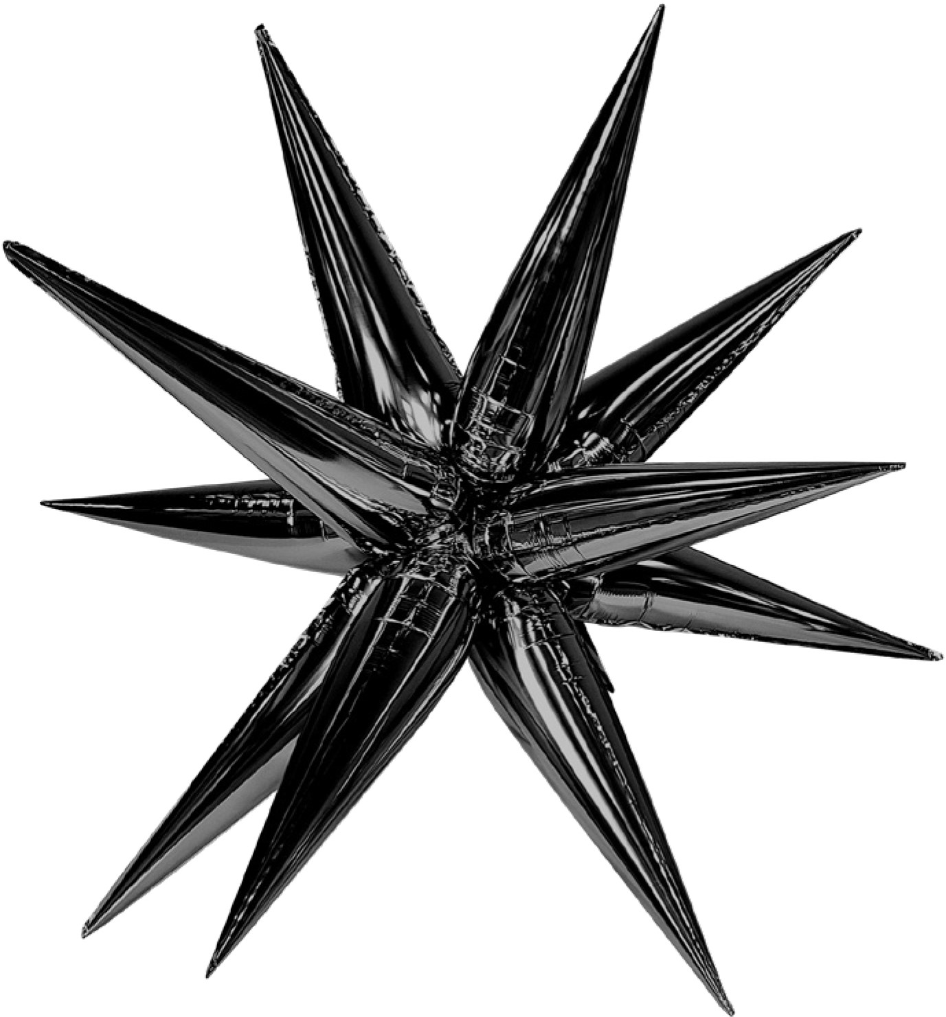 Шар 3D (41''/104 см) Звезда, Составная, Черный блеск, 1 шт. в уп.
