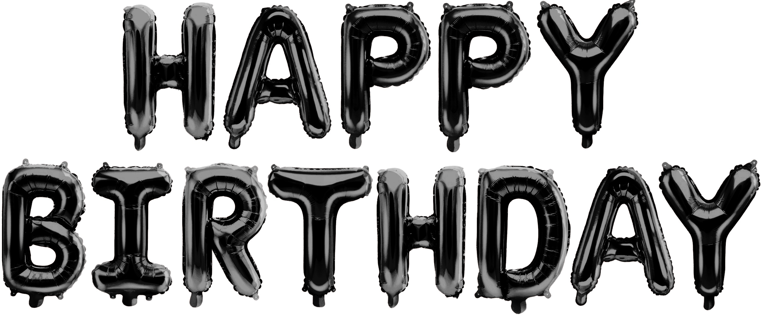 Набор шаров-букв (16''/41 см) Мини-Надпись "Happy Birthday", Черный, 1 шт.