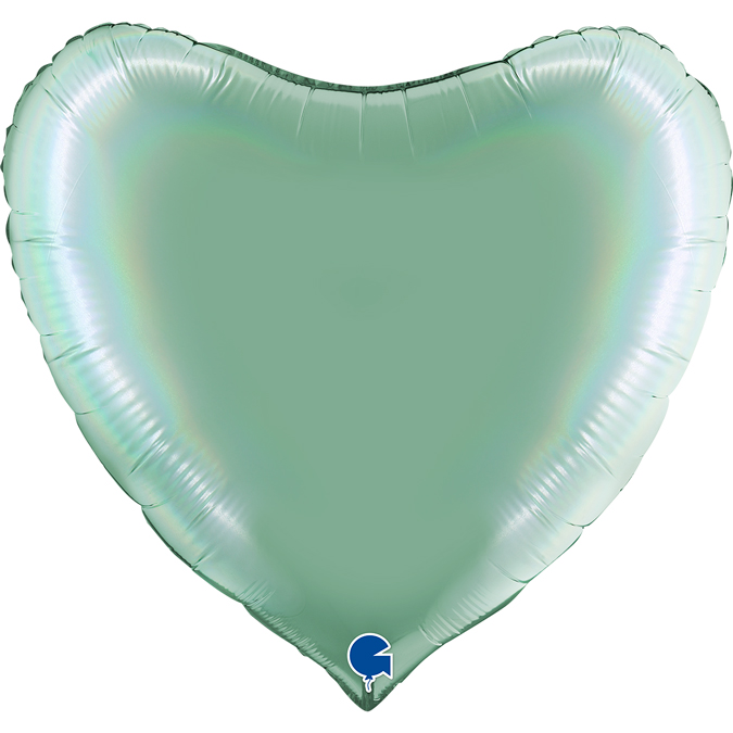 Шар (18''/46 см) Сердце, Тиффани, Голография, 1 шт.