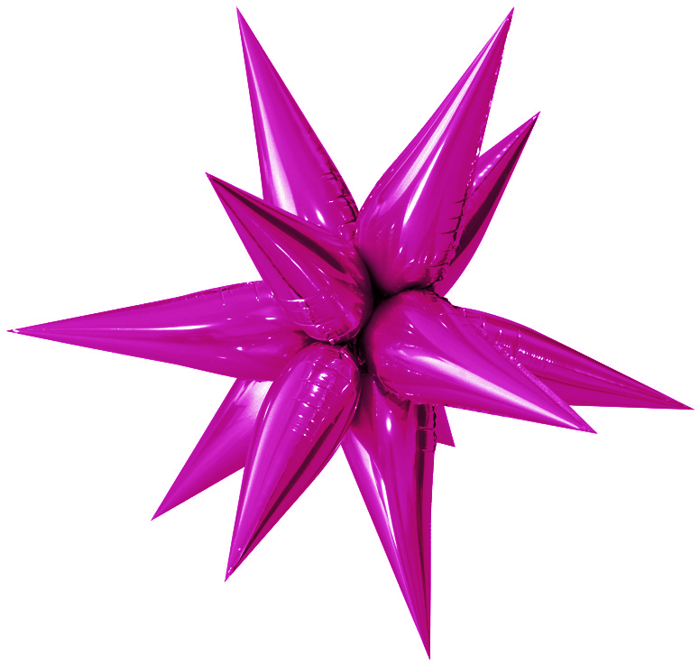 Шар 3D (26''/66 см) Звезда, Составная, Фуше, 1 шт.