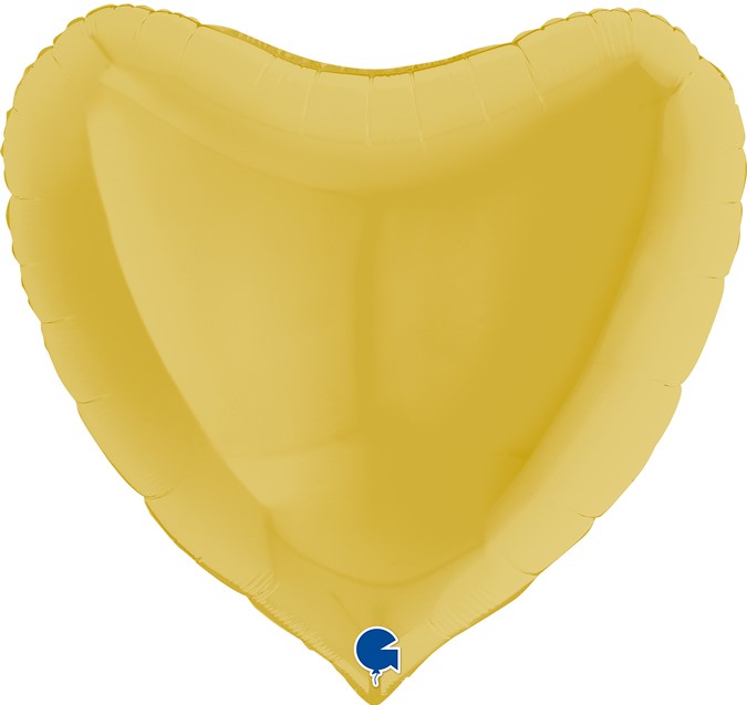 Шар (18''/46 см) Сердце, Светлое золото, 1 шт.