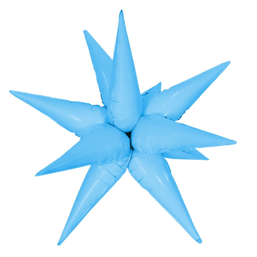 Шар 3D (26''/66 см) Звезда, Составная, Светло-голубой, Макарунс, 1 шт.