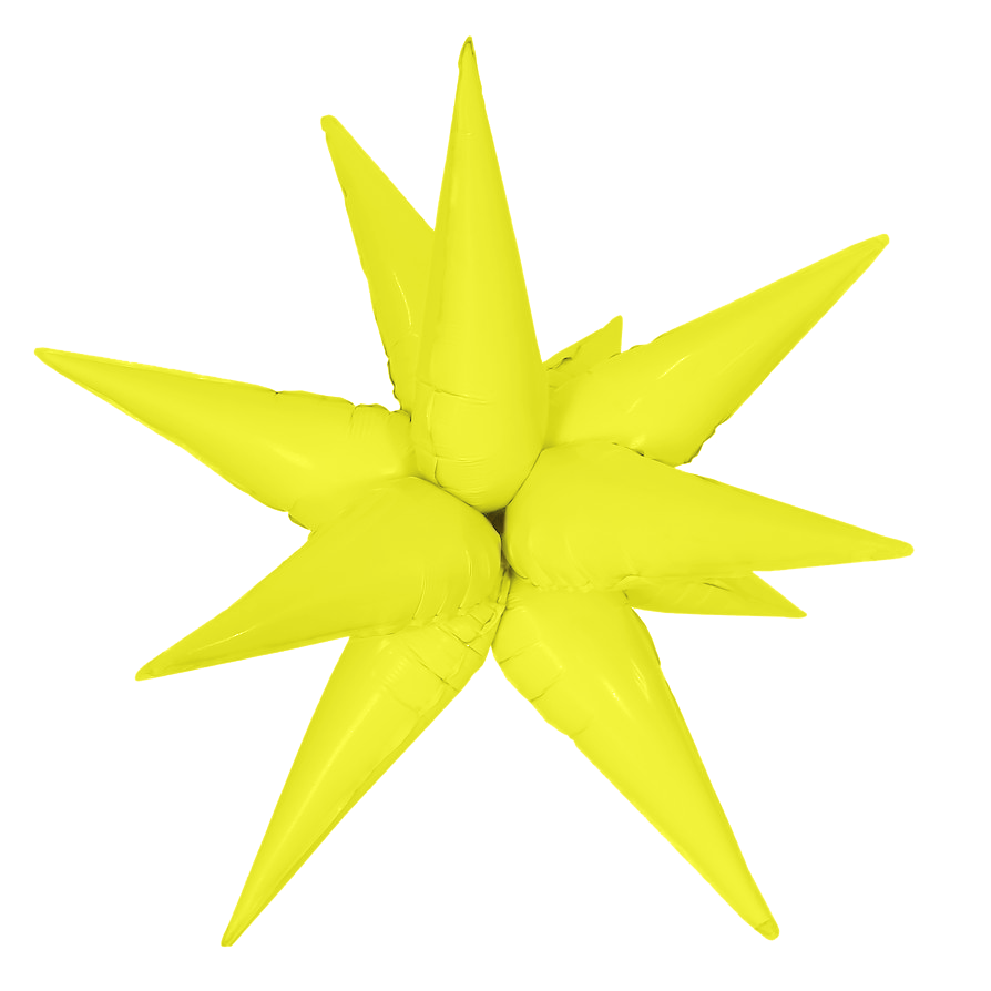 Шар 3D (26''/66 см) Звезда, Составная, Светло-желтый, Макарунс, 1 шт.