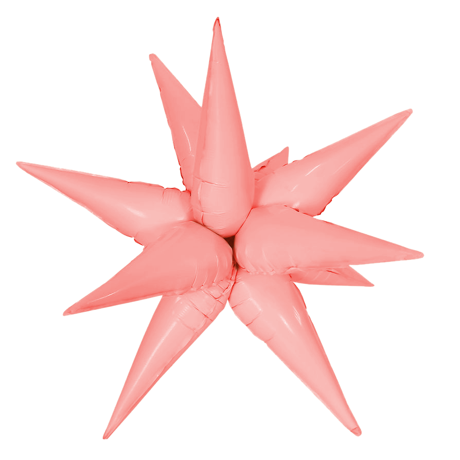 Шар 3D (26''/66 см) Звезда, Составная, Светло-розовый, Макарунс, 1 шт.