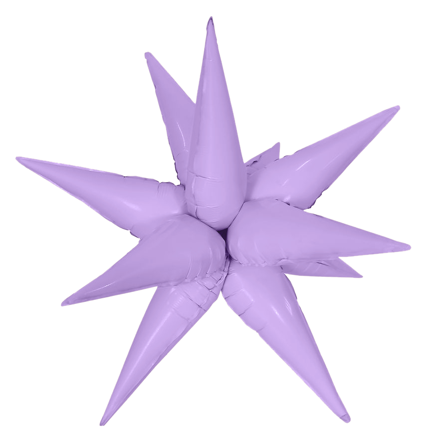 Шар 3D (26''/66 см) Звезда, Составная, Светло-сиреневый, Макарунс, 1 шт.